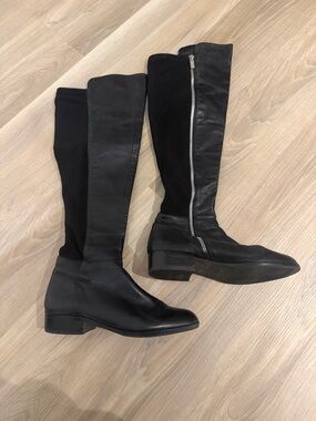 Ladies Michael Kora black high leather/nylon boots
